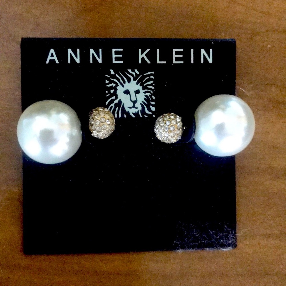 Anne Klein reversible pearl earrings NEW
